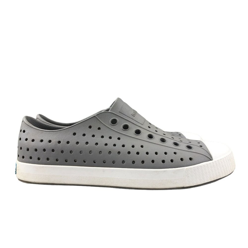 Native Unisex Size 6M 8W Jefferson Grey White Closed Toe Perforated Sneakers